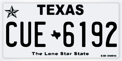 TX license plate CUE6192