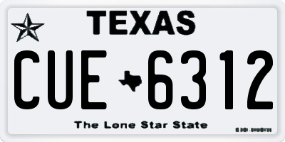 TX license plate CUE6312