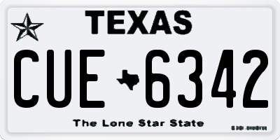 TX license plate CUE6342