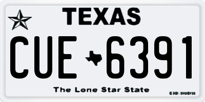 TX license plate CUE6391