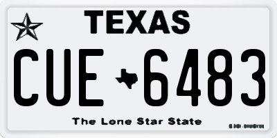 TX license plate CUE6483