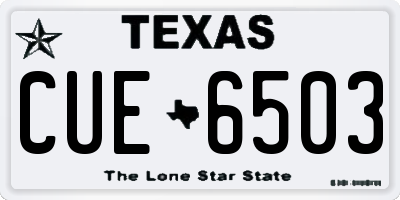 TX license plate CUE6503