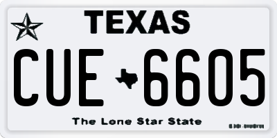 TX license plate CUE6605