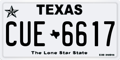 TX license plate CUE6617
