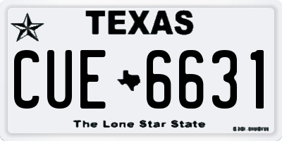 TX license plate CUE6631