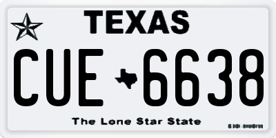 TX license plate CUE6638