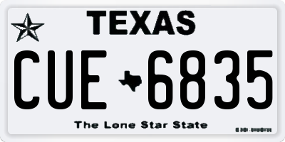 TX license plate CUE6835