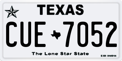TX license plate CUE7052