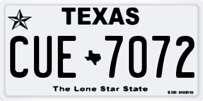 TX license plate CUE7072