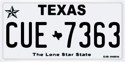 TX license plate CUE7363