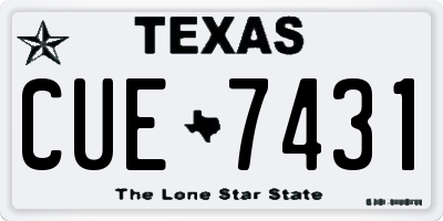 TX license plate CUE7431