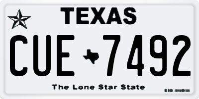 TX license plate CUE7492