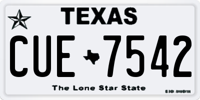 TX license plate CUE7542