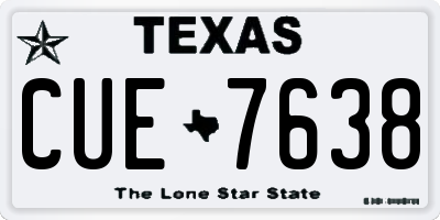 TX license plate CUE7638