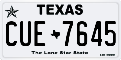 TX license plate CUE7645