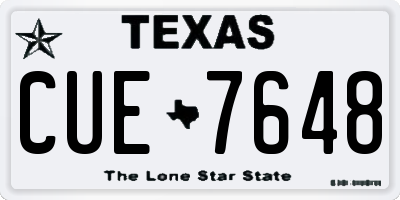 TX license plate CUE7648