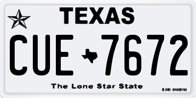 TX license plate CUE7672