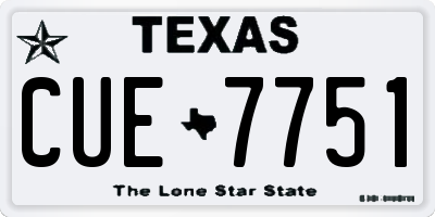 TX license plate CUE7751