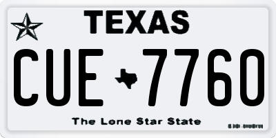 TX license plate CUE7760