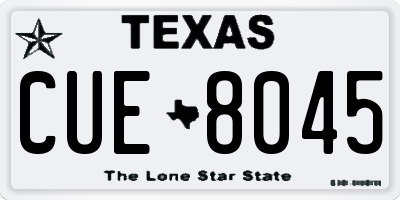 TX license plate CUE8045