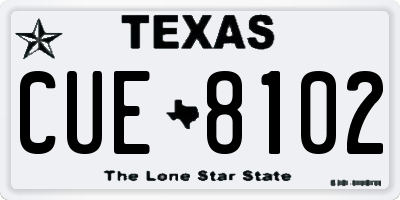 TX license plate CUE8102