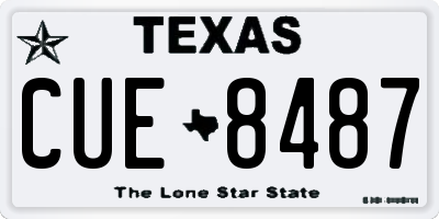 TX license plate CUE8487