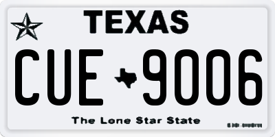 TX license plate CUE9006