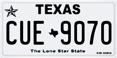 TX license plate CUE9070