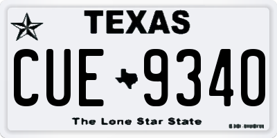 TX license plate CUE9340