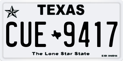 TX license plate CUE9417