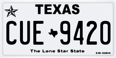 TX license plate CUE9420
