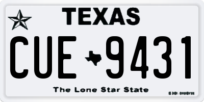 TX license plate CUE9431