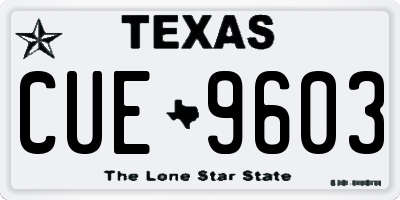 TX license plate CUE9603