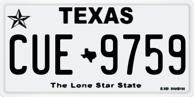 TX license plate CUE9759
