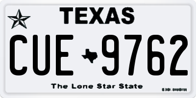 TX license plate CUE9762