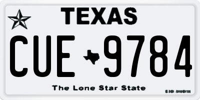 TX license plate CUE9784