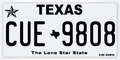 TX license plate CUE9808