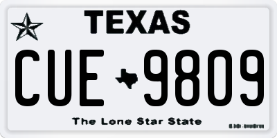 TX license plate CUE9809
