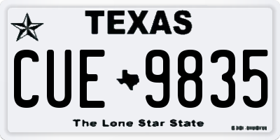 TX license plate CUE9835