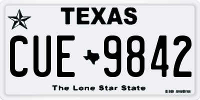 TX license plate CUE9842