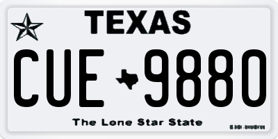 TX license plate CUE9880