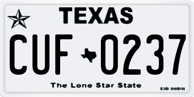 TX license plate CUF0237