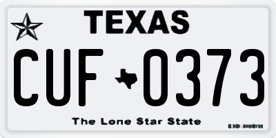 TX license plate CUF0373