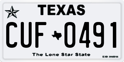 TX license plate CUF0491