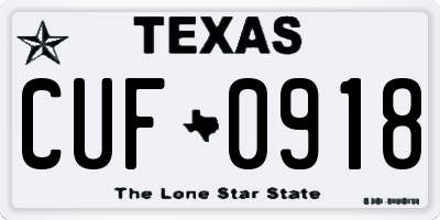 TX license plate CUF0918