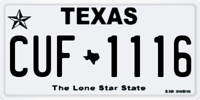 TX license plate CUF1116