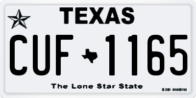 TX license plate CUF1165