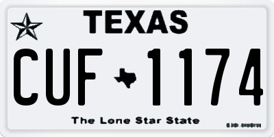 TX license plate CUF1174