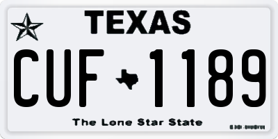 TX license plate CUF1189