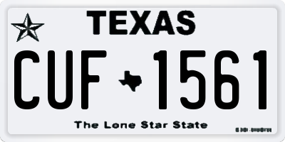 TX license plate CUF1561